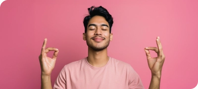 Young asian man making om sign on pink background - om stock videos & royalty-free footage.